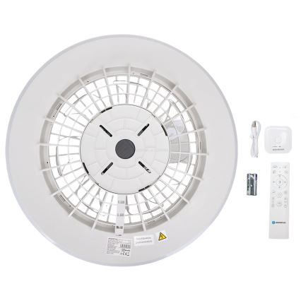 Aigostar - LED Dimbar taklampa med fläkt LED/40W/230V 2700-6500K diameter 48,5 cm vit + fjärrkontroll