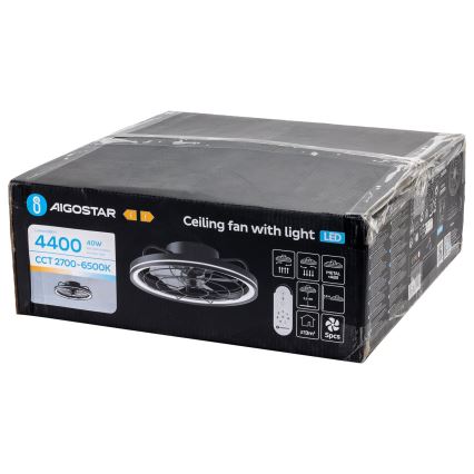 Aigostar - LED Dimbar takfläkt LED/40W/230V 2700-6500K diameter 48 cm + fjärrkontroll svart