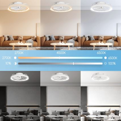 Aigostar - LED Dimbar takfläkt LED/40W/230V 2700-6500K diameter 48 cm + fjärrkontroll vit