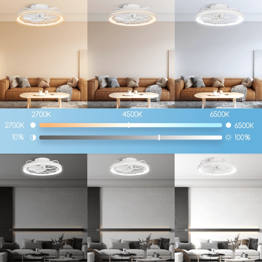 Aigostar - LED Dimbar takfläkt LED/40W/230V 2700-6500K diameter 48 cm + fjärrkontroll vit