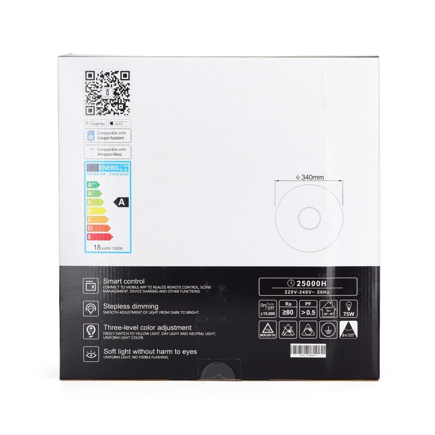 Aigostar - LED Dimbar taklampa LED/18W/230V d.34 cm Wi-Fi
