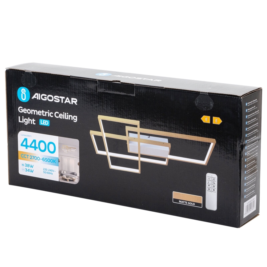 Aigostar - LED Dimbar taklampa LED/38W/230V 2700-6500K + fjärrkontroll