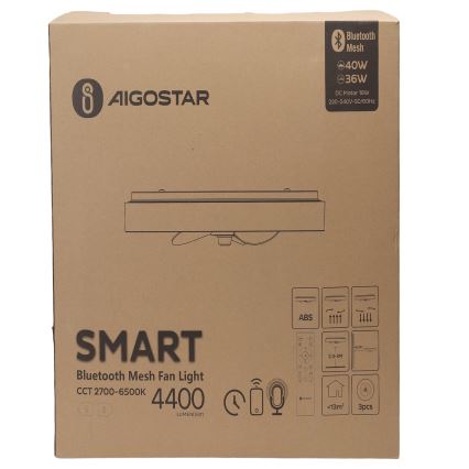 Aigostar - LED Dimbar taklampa med fläkt MESH LED/40W/230V 2700-6500K svart + fjärrkontroll
