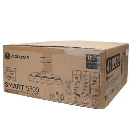 Aigostar - LED Dimbar taklampa med fläkt MESH LED/50W/230V 2700-6500K vit + fjärrkontroll