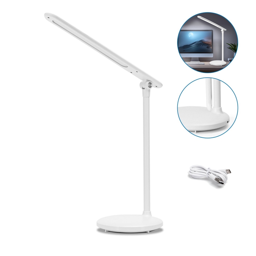 Aigostar - LED Dimbar uppladdningsbar touch bordslampa LED/3W/5V 2700/4000/6500K 1800 mAh