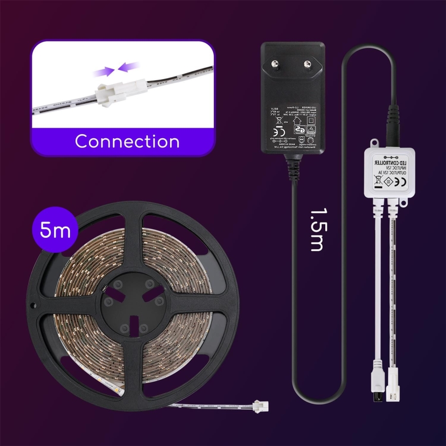 Aigostar - LED Dimbar utomhusslinga 5m LED/18W/12/230V 3000K IP65