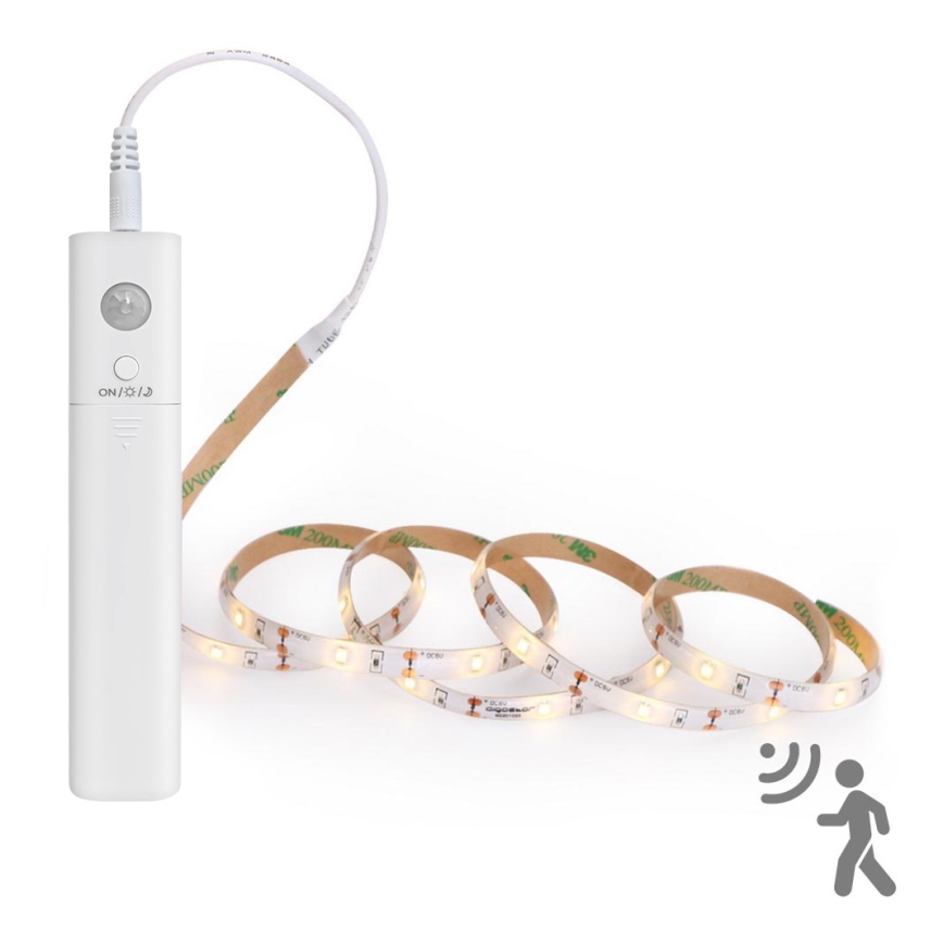 Aigostar - LED-dimbart ljusslinga med sensor 1m LED/2W/4xAAA 3000K IP65