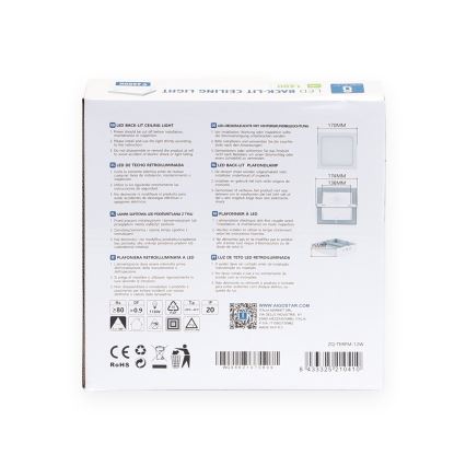 Aigostar - LED Fäst taklampa LED/12W/230V 17,3x17,3 cm 6500K vit