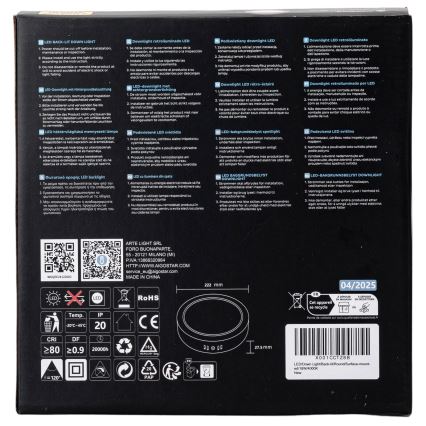 Aigostar - LED Fäst taklampa LED/18W/230V diameter 22,6 cm 4000K vit