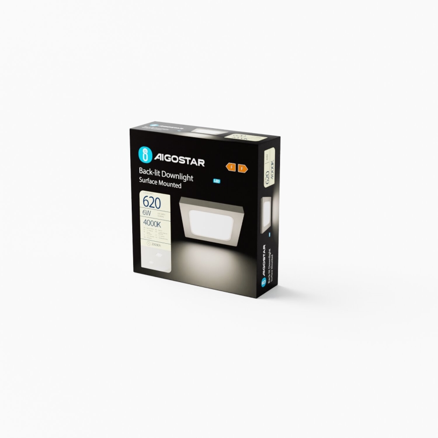 Aigostar - LED Fäst taklampa LED/6W/230V 12,2x12,2 cm 4000K vit