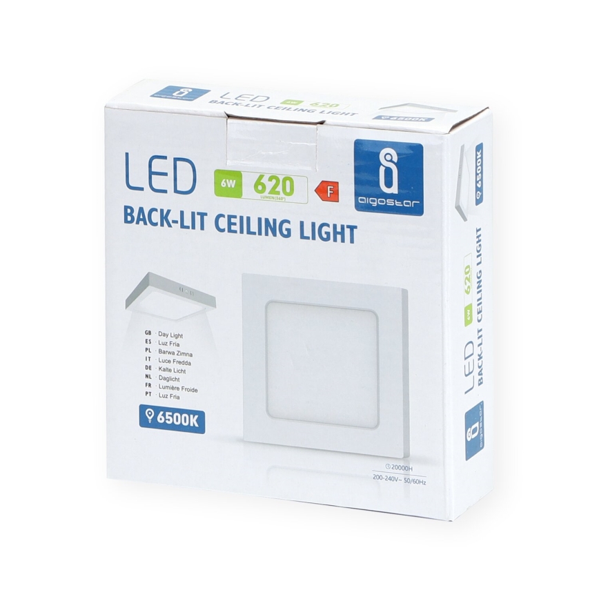 Aigostar - LED Fäst taklampa LED/6W/230V 12,2x12,2 cm 6500K vit