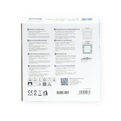 Aigostar - LED Fäst taklampa LED/6W/230V 12,2x12,2 cm 6500K vit