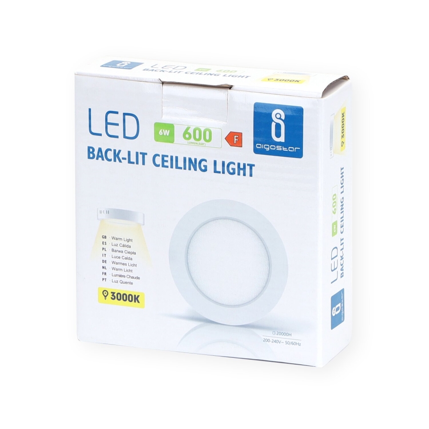 Aigostar - LED Fäst taklampa LED/6W/230V diameter 12,3 cm 3000K vit