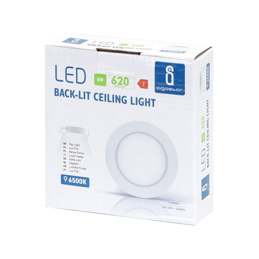 Aigostar - LED Fäst taklampa LED/6W/230V diameter 12,3 cm 3000K vit
