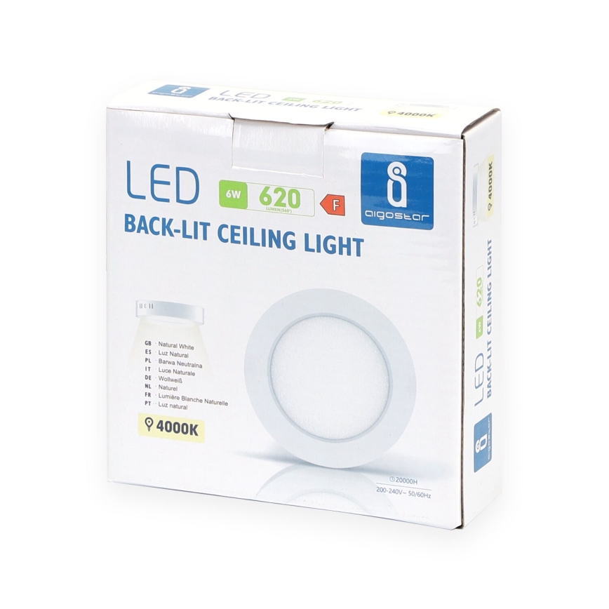 Aigostar - LED Fäst taklampa LED/6W/230V diameter 12,3 cm 4000K vit