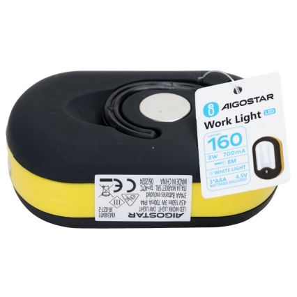 Aigostar - LED-ficklampa LED/3W/3xAAA