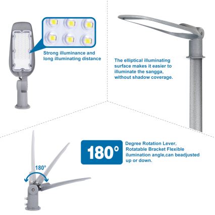 Aigostar - LED gatulampa LED/200W/230V 6500K IP65
