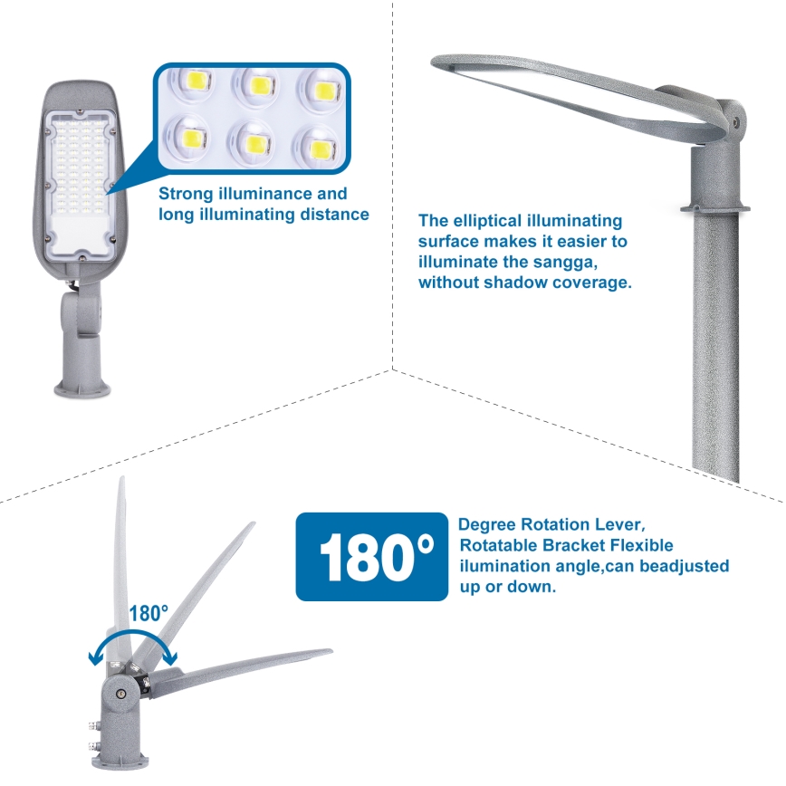 Aigostar - LED gatulampa LED/200W/230V 6500K IP65