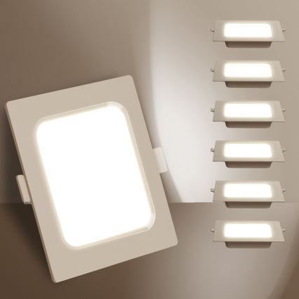 Aigostar - LED inbyggnadslampa LED/6W/230V 4000K 12x12 cm vit