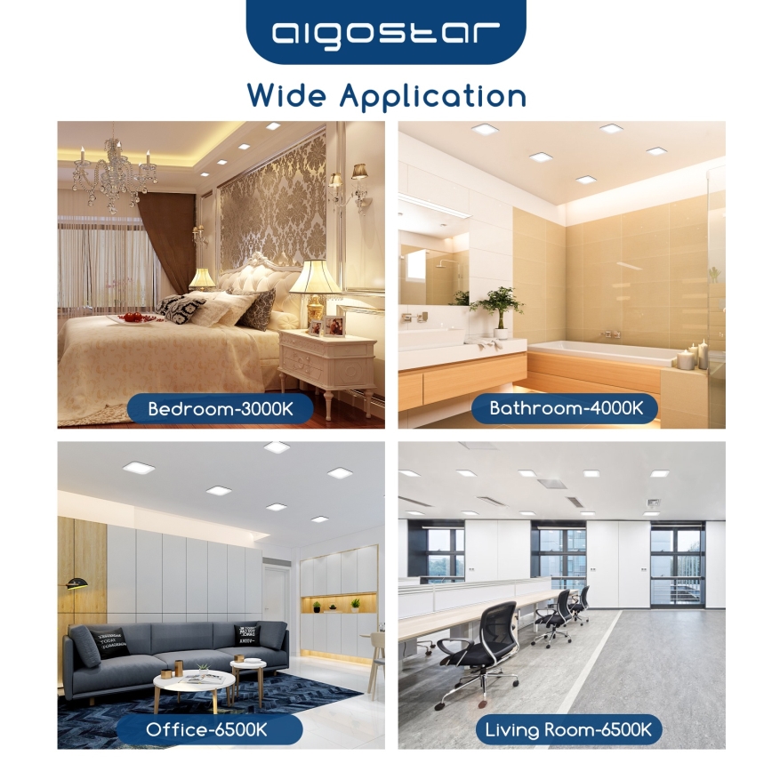 Aigostar - LED inbyggnadslampa LED/6W/230V 4000K 12x12 cm vit
