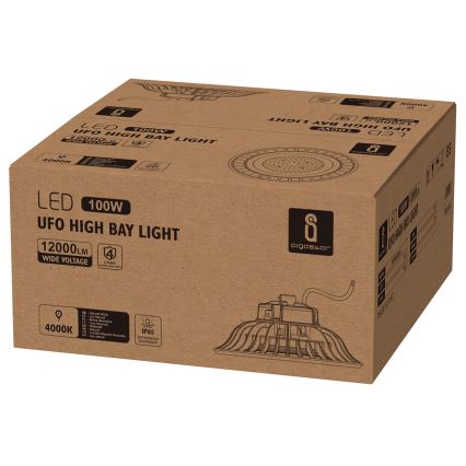 Aigostar - LED industrilampa UFO HIGHBAY LED/100W/230V 4000K IP65