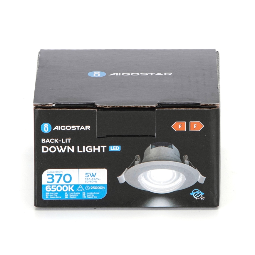 Aigostar - LED infälld armatur LED/5W/230V 6500K Ø 8,5 cm vit