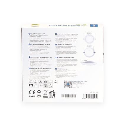Aigostar - LED infälld belysning LED/18W/230V 3000K diameter 27,5 cm vit