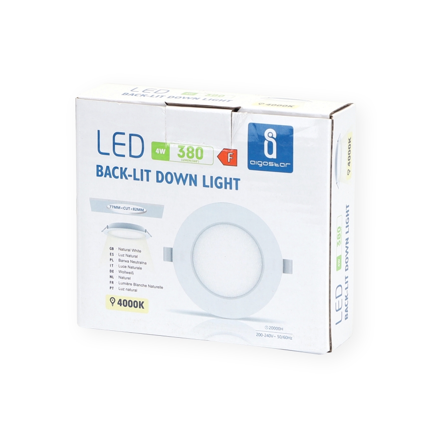 Aigostar - LED infälld belysning LED/4W/230V 4000K diameter 9,8 cm vit