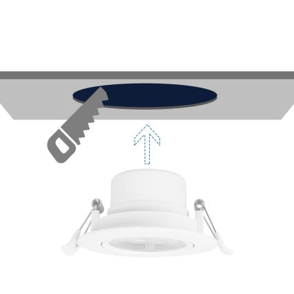 Aigostar - LED Infälld belysning LED/5W/230V 3000K Ø 8,5 cm vit