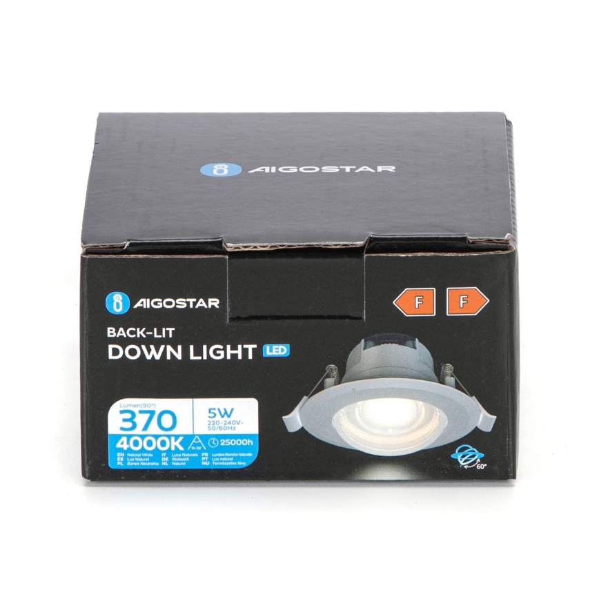 Aigostar - LED Infälld belysning LED/5W/230V 4000K Ø 8,5 cm vit