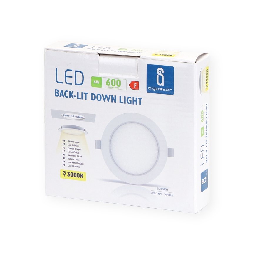 Aigostar - LED infälld belysning LED/6W/230V 3000K diameter 11,8 cm vit