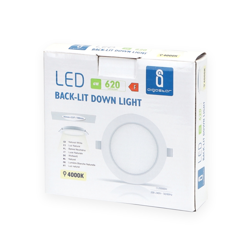 Aigostar - LED infälld belysning LED/6W/230V 4000K diameter 11,8 cm vit
