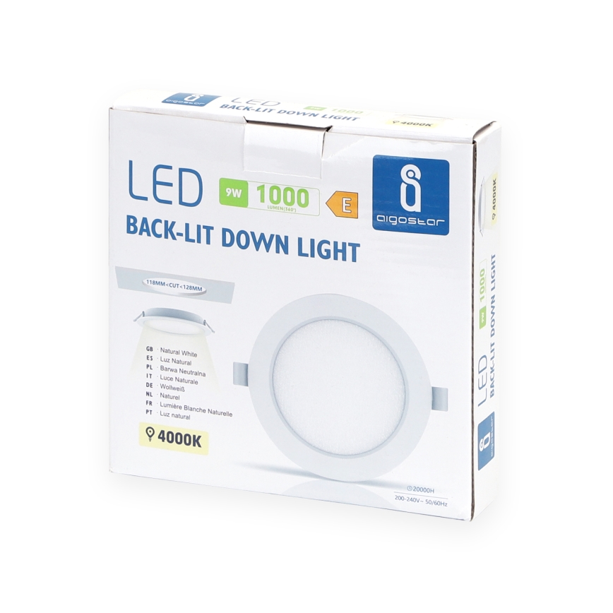 Aigostar - LED infälld belysning LED/9W/230V 4000K diameter 14,5 cm vit