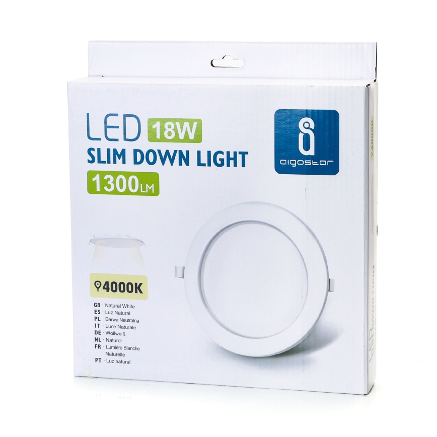 Aigostar - LED infälld belysning ULTRATHIN LED/18W/230V 4000K vit