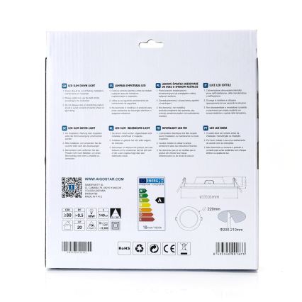 Aigostar - LED infälld belysning ULTRATHIN LED/18W/230V 4000K vit