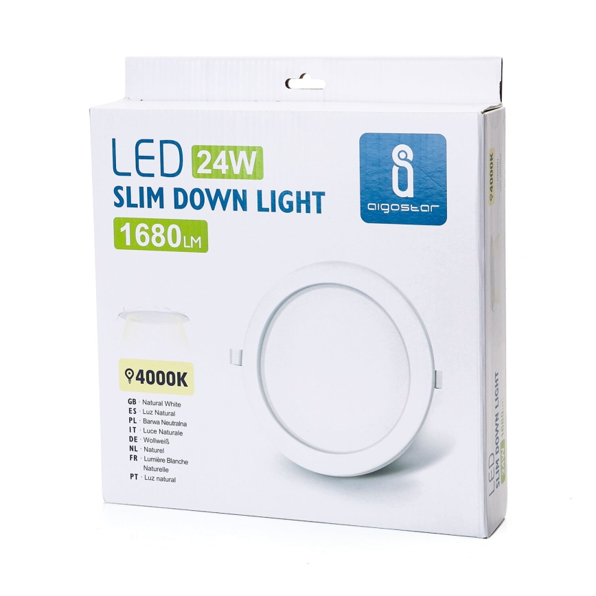 Aigostar - LED infälld belysning ULTRATHIN LED/24W/230V 4000K vit