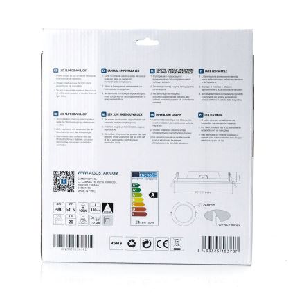 Aigostar - LED infälld belysning ULTRATHIN LED/24W/230V 4000K vit