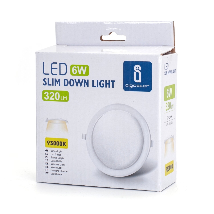 Aigostar - LED infälld belysning ULTRATHIN LED/6W/230V 3000K vit
