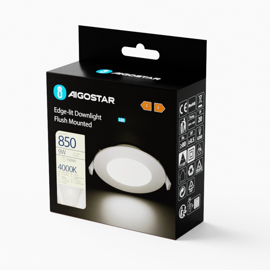 Aigostar - LED infälld belysning ULTRATHIN LED/9W/230V 4000K vit