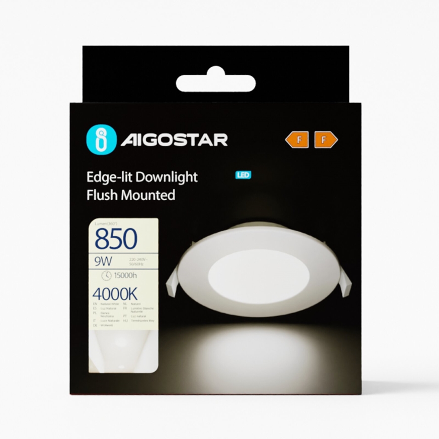 Aigostar - LED infälld belysning ULTRATHIN LED/9W/230V 4000K vit