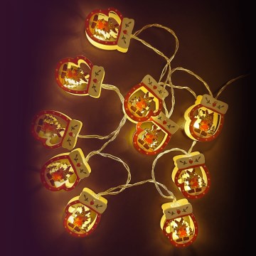 Aigostar - LED julbelysning 10xLED/3xAA 1,5m varmvit handske