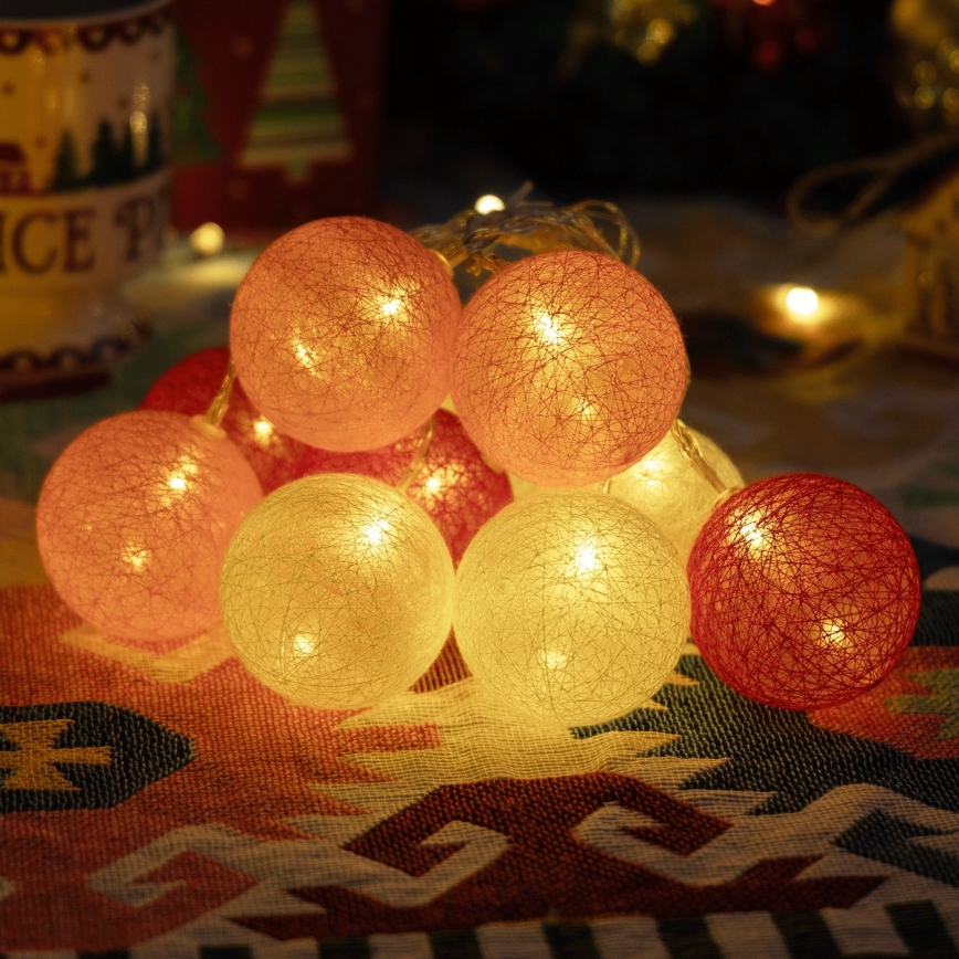 Aigostar - LED-julbelysning 10xLED/3xAA 2 m varmvit