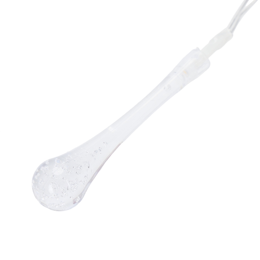 Aigostar - LED utomhusslinga för jul, 25 LED / 8 funktioner, 3xAA, 2,5 m, IP44, varmvit, droppformade lampor