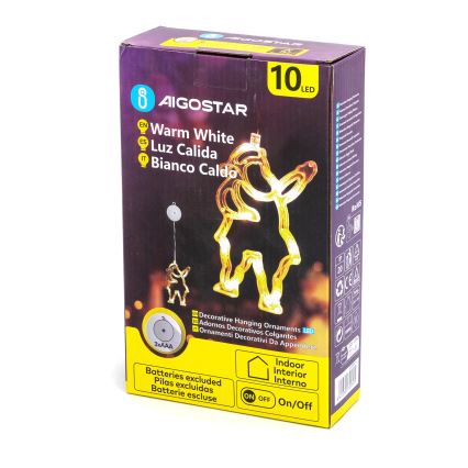 Aigostar - LED juldekoration 10xLED/3xAAA Jultomten 20 cm