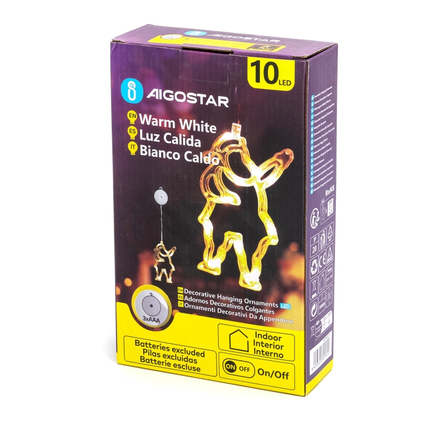 Aigostar - LED juldekoration 10xLED/3xAAA Jultomten 20 cm