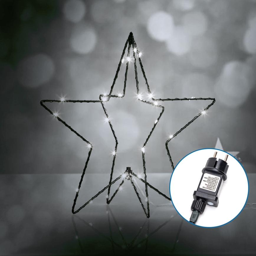 Aigostar - LED juldekoration för utomhusbruk 3,6W/230V stjärna 30cm IP44 kall vit