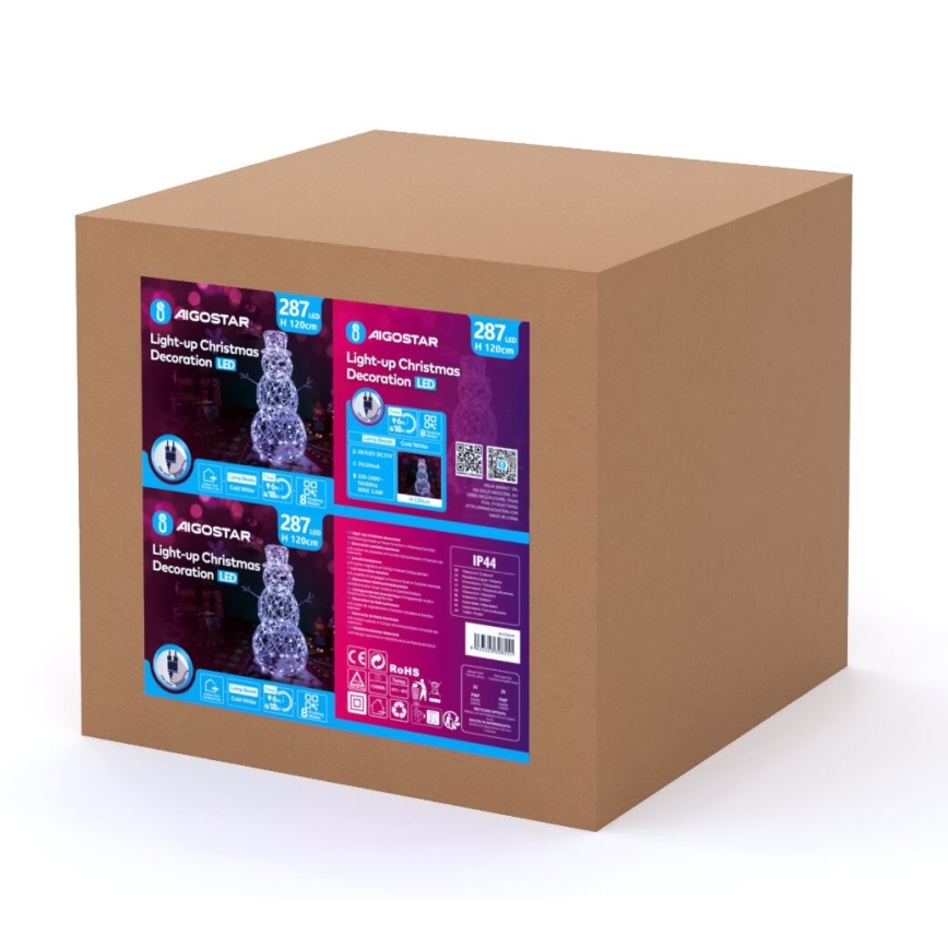 Aigostar - LED juldekoration för utomhusbruk 3,6W/31/230V 6500K 120cm IP44 snögubbe