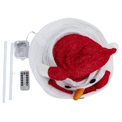 Aigostar - LED juldekoration för utomhusbruk 50xLED/3xAA 0,7m IP44 snögubbe + fjärrkontroll