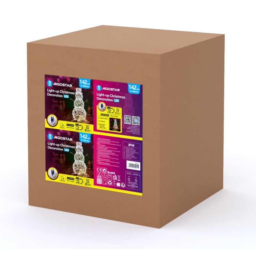 Aigostar - LED juldekoration för utomhusbruk LED/3,6W/31/230V 2700K 60 cm IP44 snögubbe