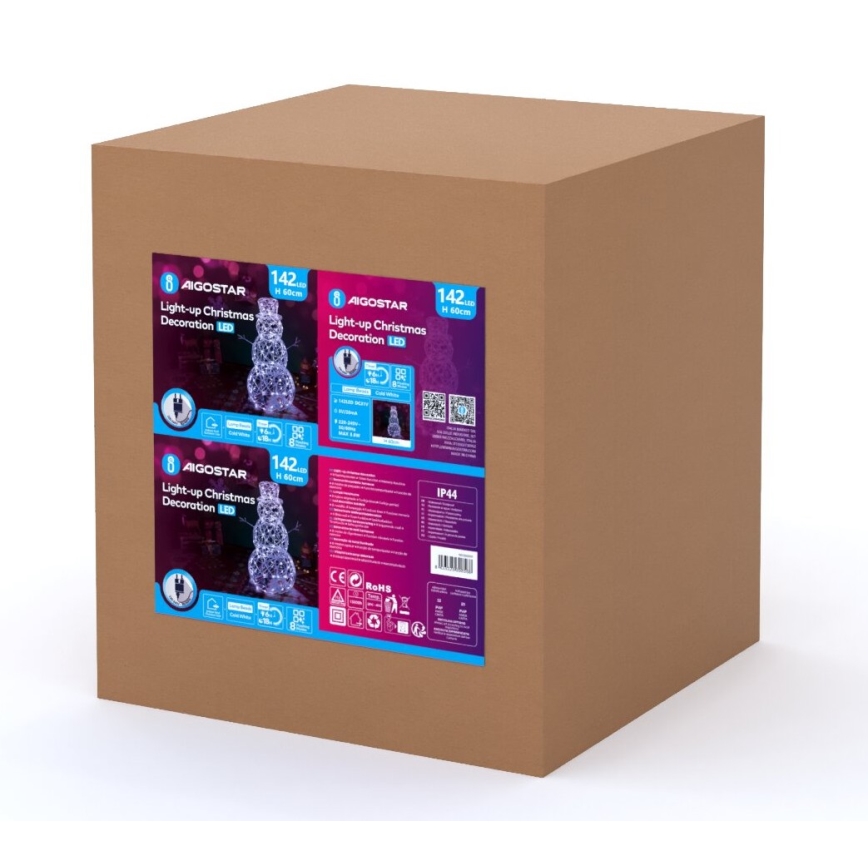 Aigostar - LED juldekoration för utomhusbruk LED/3,6W/31/230V 6500K 60 cm IP44 snögubbe